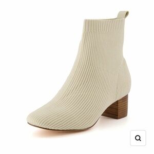 Joie Cream Ribbed Ankle Booties